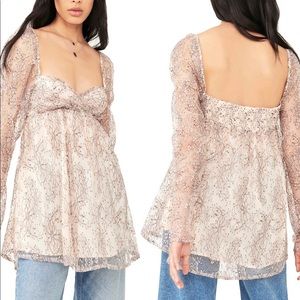Free People Heavenly Lace Tunic Top